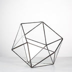 ncyp opened geometric glass terrarium, 6.69" bowl shape, side view