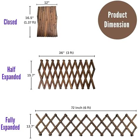 shoplala wooden lattice garden fence (4 pack, 24ft, close-up detail