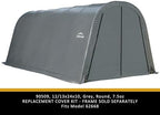 shelterlogic garage-in-a-box roundtop replacement cover 90509 | for showing dimensions