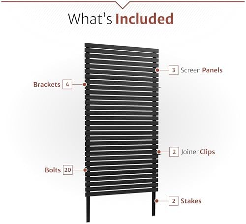 enclo aspen privacy screen, charcoal wood diy no showing dimensions