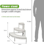 aboxoo 3-tier metal plant stand, stair-step corner shelf shown in use