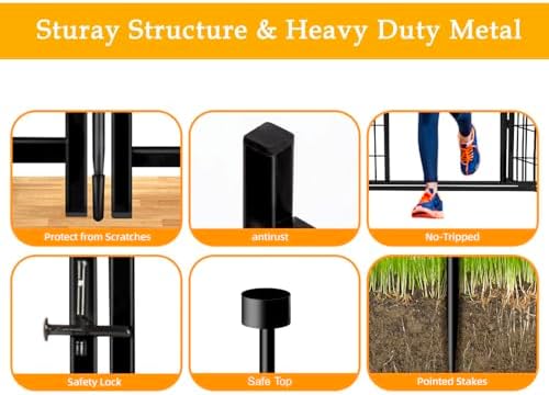 getlay 48 in(h) decorative garden fence with gate,8, close-up detail