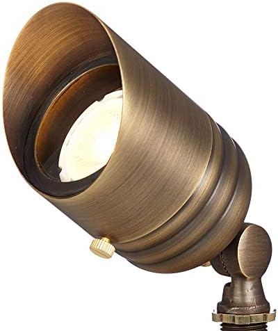 VOLT 12V Fat Boy Outdoor Spotlight (Bronze) & 5W 3000K MR16 LED Bulb | Solid Brass, 400 Lumens of Modern White Light, Low Voltage, Ideal for Uplighting of Yard, Garden, Trees & House