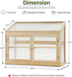 mcombo wooden cold frame garden greenhouse flower planter, close-up detail