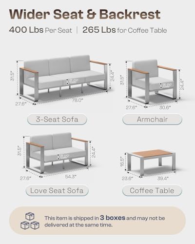 aluminum patio furniture set, 5 seats outdoor patio on a desk or shelf
