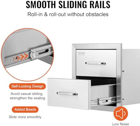 vevor outdoor kitchen drawers 14"w x 14.3"h x on a desk or shelf
