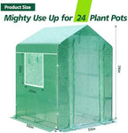 56x55x74 inch greenhouse for outdoors,3 tier 8 shelves shown in use