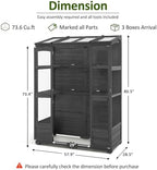 mcombo wooden walk-in greenhouse open roof & lockable, close-up detail