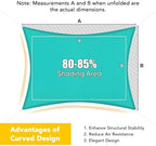 artpuch 8'x10' waterproof sun shade sail rectangle turquoise showing dimensions
