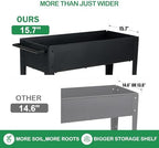 31.5" tall elevated mobile raised garden bed with shown in use
