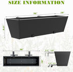 36 inch railing planter boxes, heavy duty metal, side view