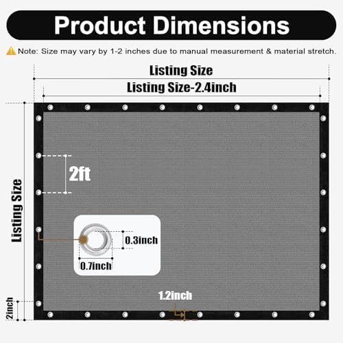 artpuch 90% sun shade cloth, 10 x 20, side view