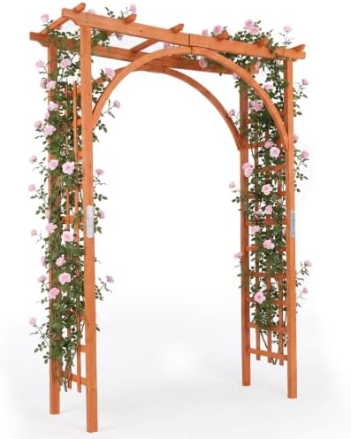 giantex 85'' wooden garden arbor trellis, wedding arch, main product view