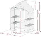 miracle-gro walk-in greenhouse, removable shelves, transparent, 4'8"x29", front angle view