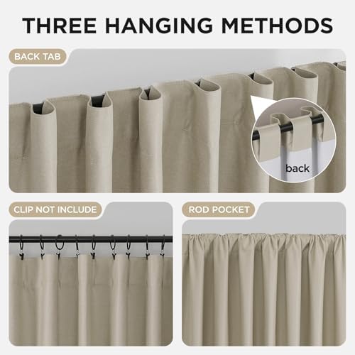 joydeco blackout curtains 84 inches long - 100% showing dimensions
