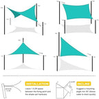 artpuch 8'x10' waterproof sun shade sail rectangle turquoise, package contents