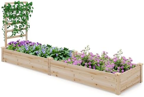 s afstar raised garden bed with trellis &, view 9