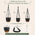large hanging planters for indoor plants with macrame shown in use