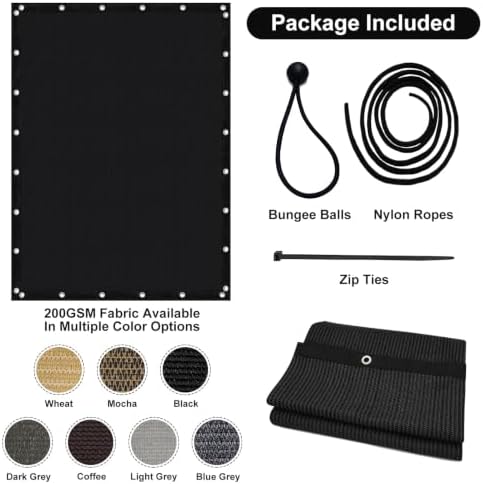 artpuch pergola shade cover with grommets 10x12 ft showing dimensions