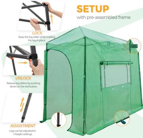 eagle peak 10x5 easy setup pop up greenhouse, package contents