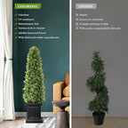 3.5ft topiary trees artificial outdoor set of 2, side view