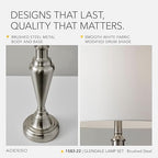 adesso 3-piece lamp set, antique brass & white showing dimensions