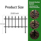 garden border fence, 23" w x 17" h shown in use