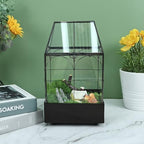highfree glass terrarium with metal tray, glass greenhouse, package contents
