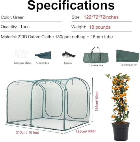 poray large tunnel 10ftx6ft plant netting cover, 6ft, close-up detail