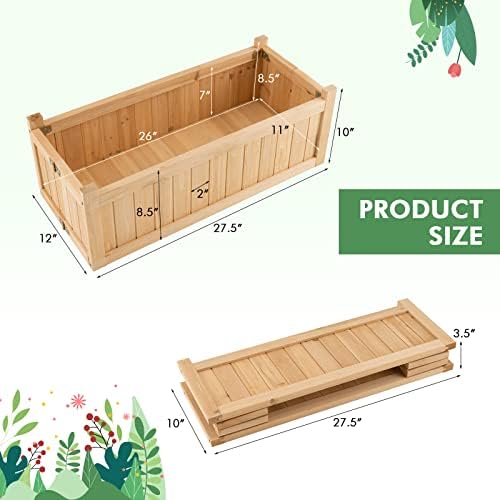 costway planter garden bed, folding planter box, 27.5" on a desk or shelf