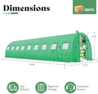 amerlife 30x10 ft tunnel greenhouse with built-in sprinkler shown in use