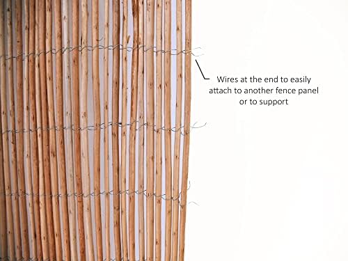 forever bamboo natural willow rolled panel fence natural, close-up detail
