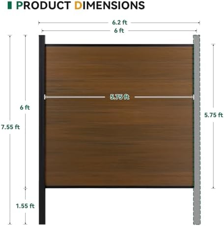 mondaria privacy fence for outside, 6ftx7.6ft outdoor privacy shown in use