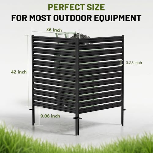 2 panel no dig privacy fence screen, 42" showing dimensions