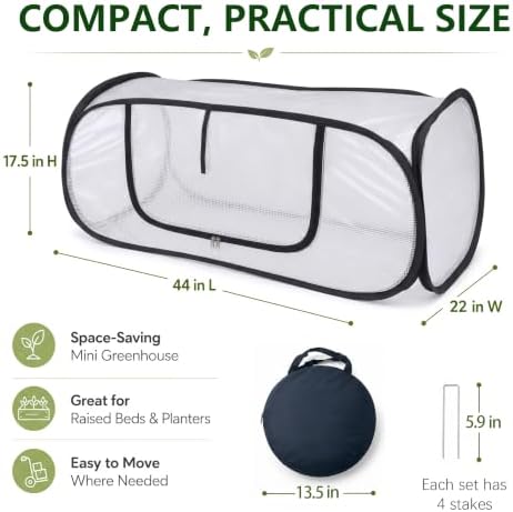 plant covers freeze protection-mini pop up greenhouse for, close-up detail
