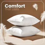 utopia bedding 26x26 pillow inserts, white throw pillows, side view