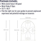 shoplala garden fence (10 panels) 12.5inx16.5in white metal shown in use