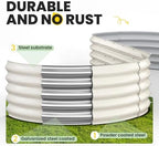 pattiumo galvanized raised garden bed 8×2×1.5 ft, round, package contents