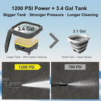 portable cordless cleaner with tank: foldable electric cleaning, close-up detail