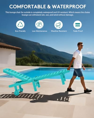 serwall hdpe outdoor chaise lounge with cup holder showing dimensions