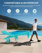 serwall hdpe outdoor chaise lounge with cup holder showing dimensions