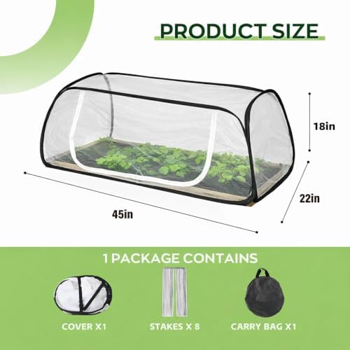 45''x22''x18'' pop up raised garden bed cover -instant, close-up detail