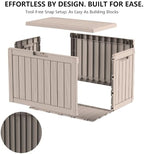 outdoor storage box, 50 gallon waterproof deck box, front angle view