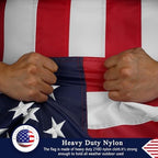american flag 5x8 ft for outside, heavy duty showing dimensions