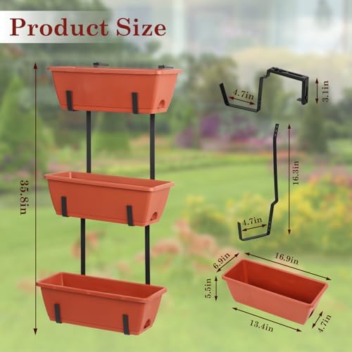 oyeal hanging flower pots for railing fence outdoor shown in use
