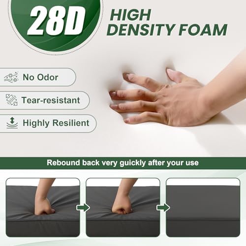 outdoor bench cushion waterproof, 48x18 inch bench cushion, side view