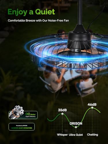 orison outdoor ceiling fans with lights for patio, front angle view