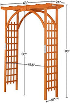 yaheetech 7ft wooden arch arbor, wood trellis for, close-up detail