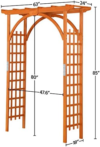 yaheetech 7ft wooden arch arbor, wood trellis for, close-up detail