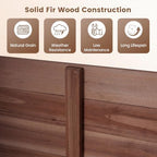 giantex 3 panels wooden privacy fence with stakes, front angle view